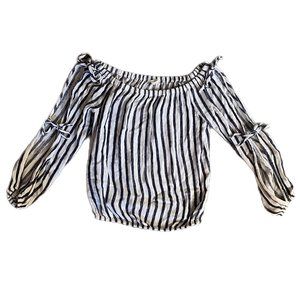 Aeropostale Blue and White Striped Top Size M